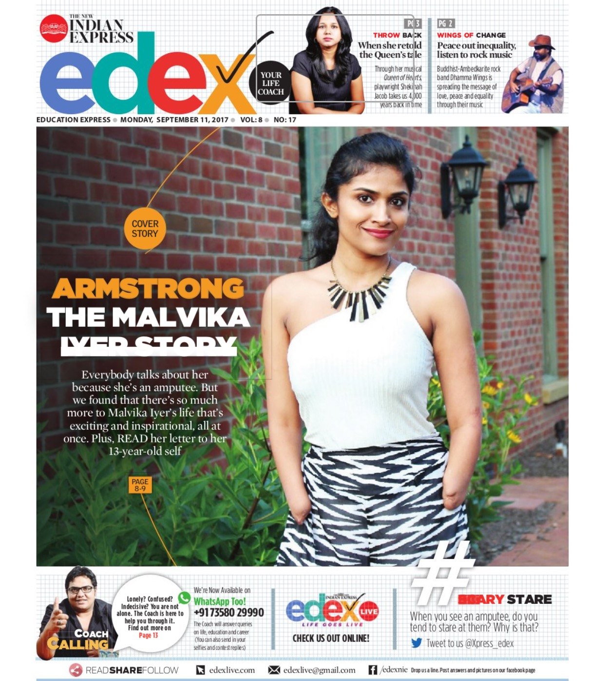Your daily dose of inspiration: After losing her hands at the age of 13, Malvika Iyer is now a world famous motivational speaker