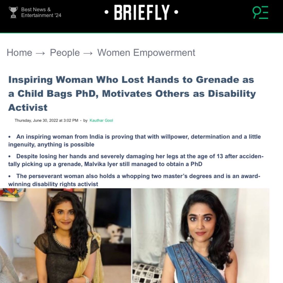 Inspiring Woman Who Lost Hands to Grenade as a Child Bags PhD, Motivates Others as Disability Activist