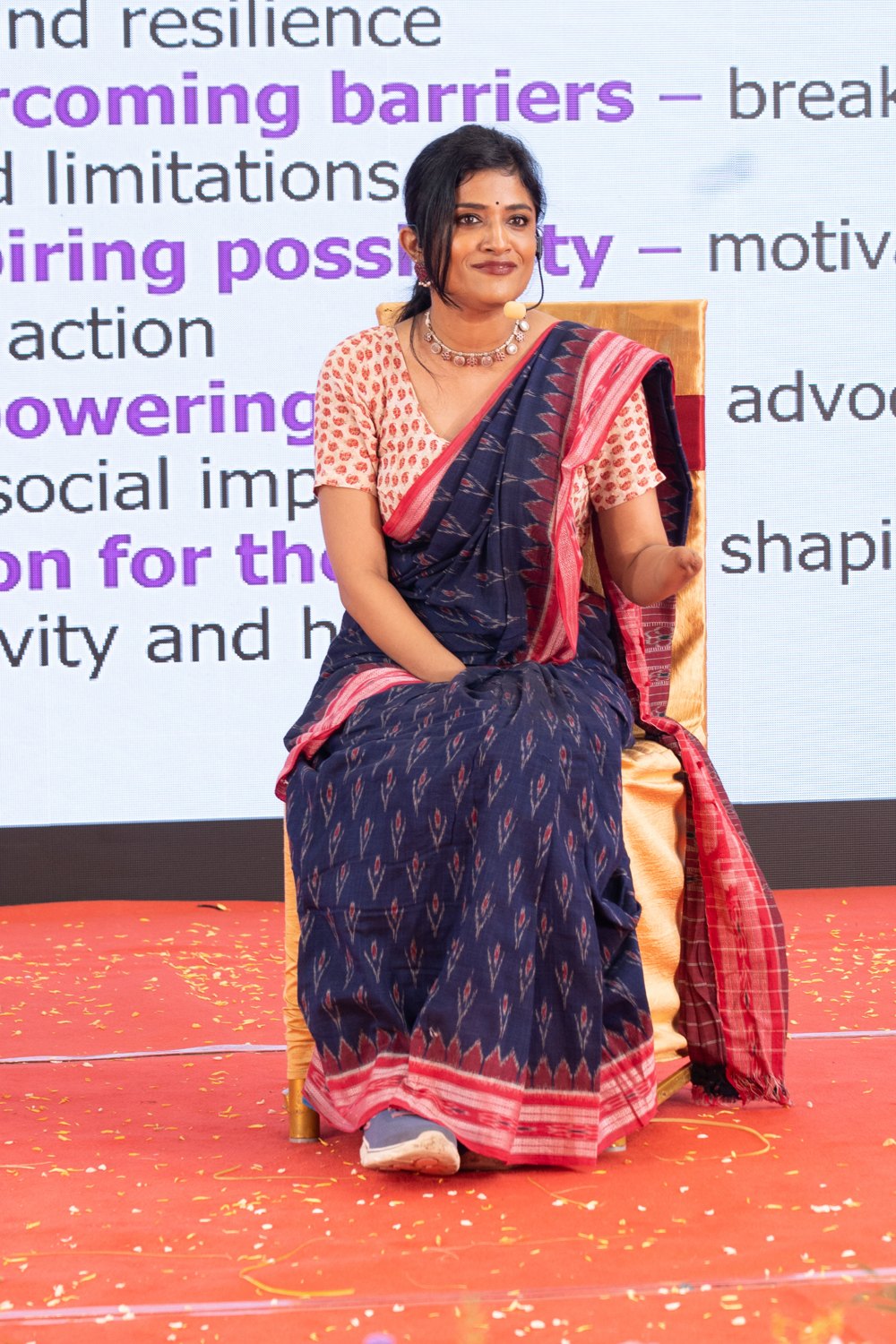Dr. Malvika Iyer on stage